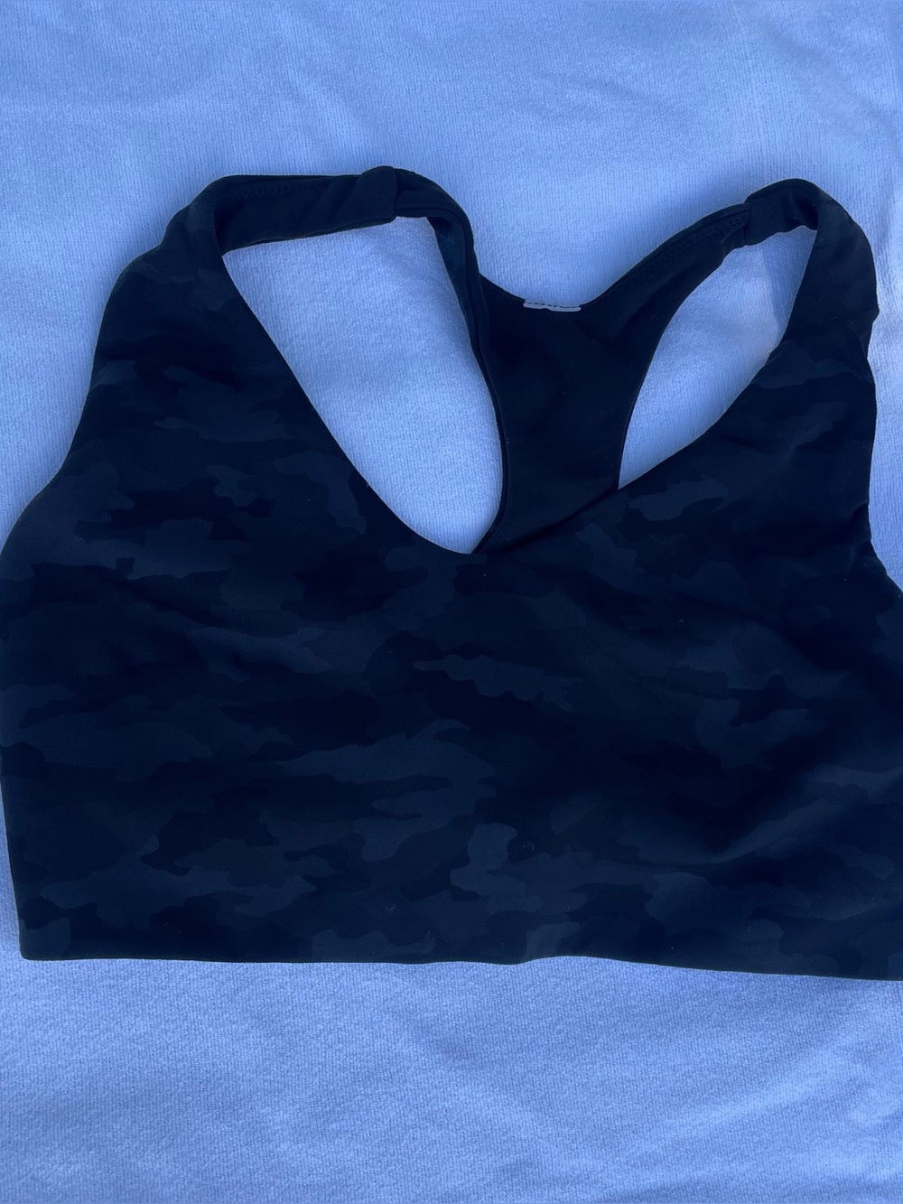 Lululemon Energy Bra Size 6 Black Camo Tonal Racerback Medium Support